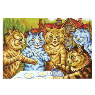 世界の名画 【猫のお茶会】 ルイス・ウェイン作 ポストカード